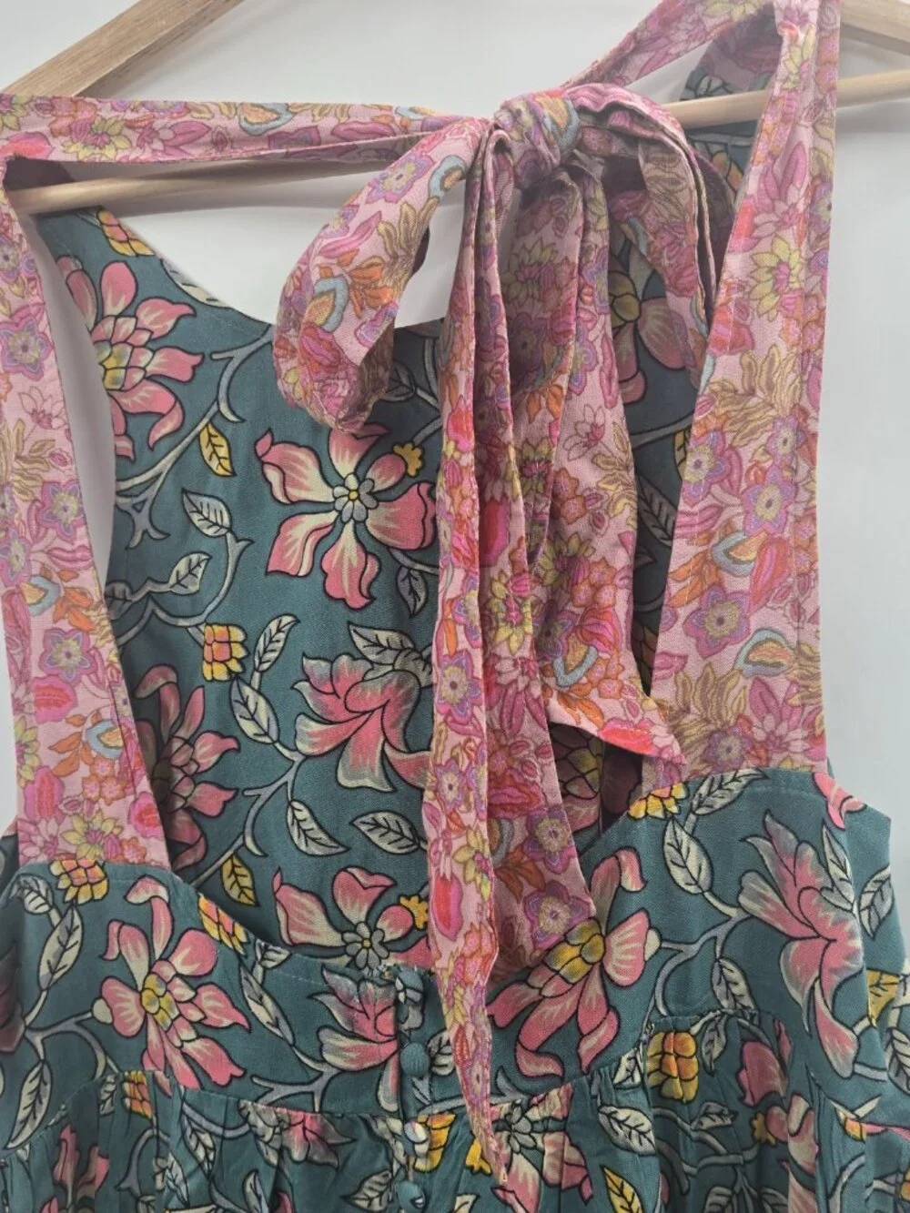 Natural Life Green Pink Garden Tiered Maddi Maxi Size Large - Picture 8 of 13